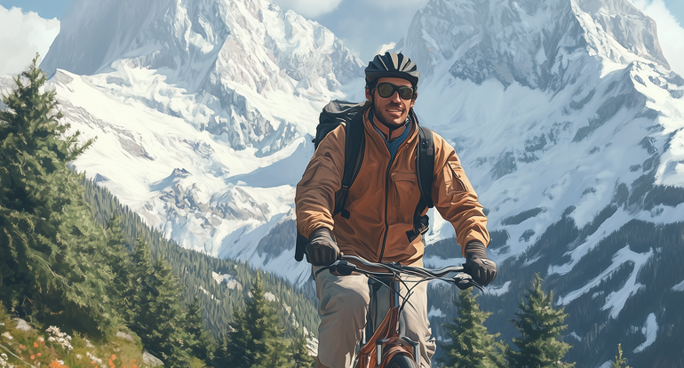 Mephistophelesos Modern Bicycle Driver In The Alps Photorealist 18566784 9956 44C3 B13e 039Ec1df7e4c